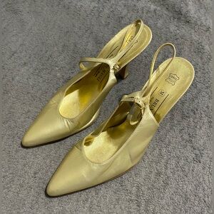 Bruno Magli Gold Heels 8.5